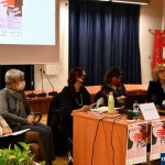 Il tavolo con le relatrici: da sinistra Annamaria Vicini, Amalia Bonfanti, Vera Gheno, Anna Angelini w Franca Rosa