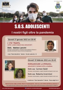 Locandina ciclo conferenze S.O.S. adolescenti